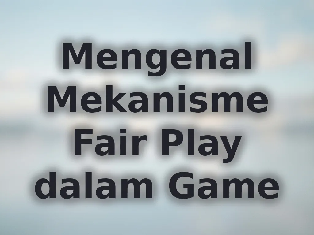 Mengenal Mekanisme Fair Play dalam Game